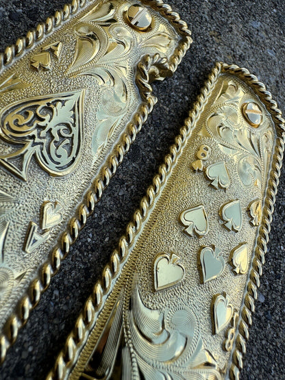 1911 45 38 Super Full Size Ace Deck Of Cards Gold Gun Grip Cachas & 24K Screws