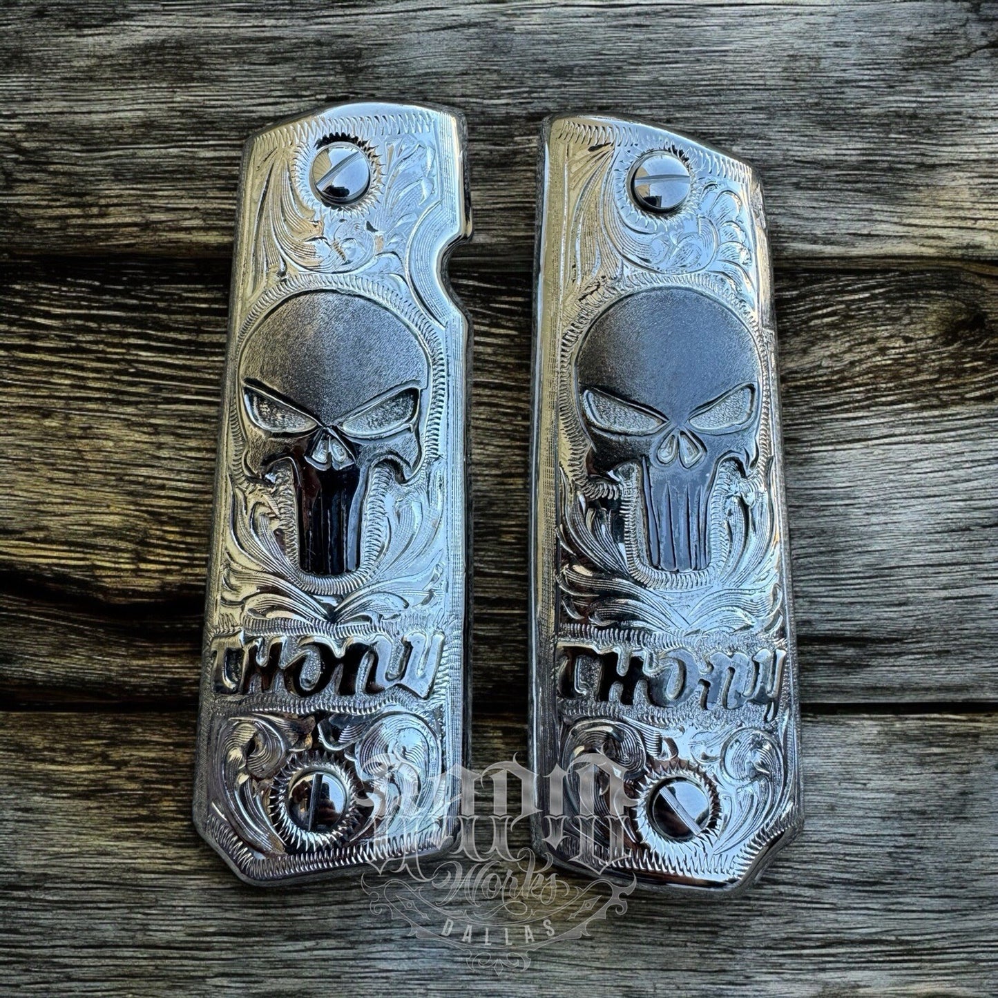 1911 45 38 Super Full Size Thony Gun Pistol Grip Cachas & Polished Screws