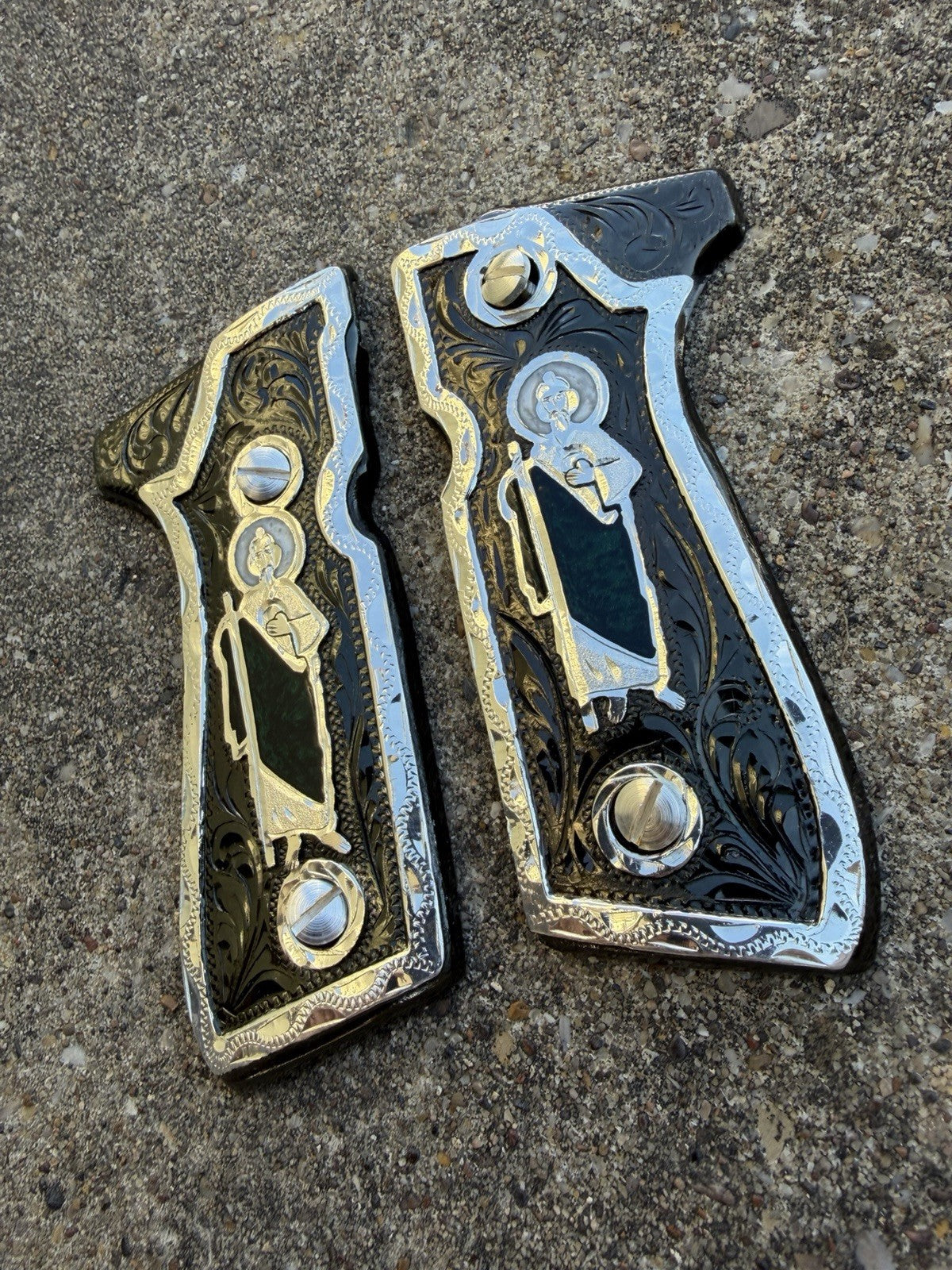 Beretta 92FS Cachas San Judas Pistol Custom Grips & Screws