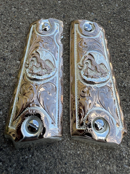 1911 45 38 Super Full Size Aguila Rose Gold Gun Pistol Grip Cachas & 24K Screws