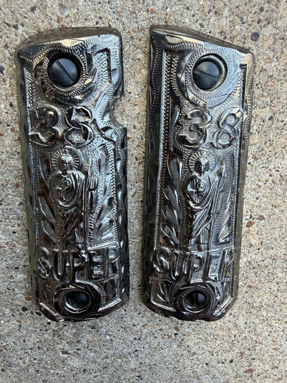1911 45 38 Super Full Size San Judas Gun Pistol Grip Cachas & Screws