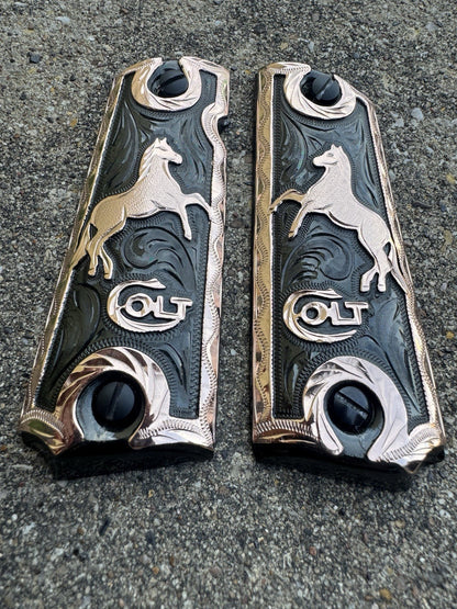 1911 45 38 Super Colt Full Size Rose Gold Gun Pistol Grip Cachas & Screws