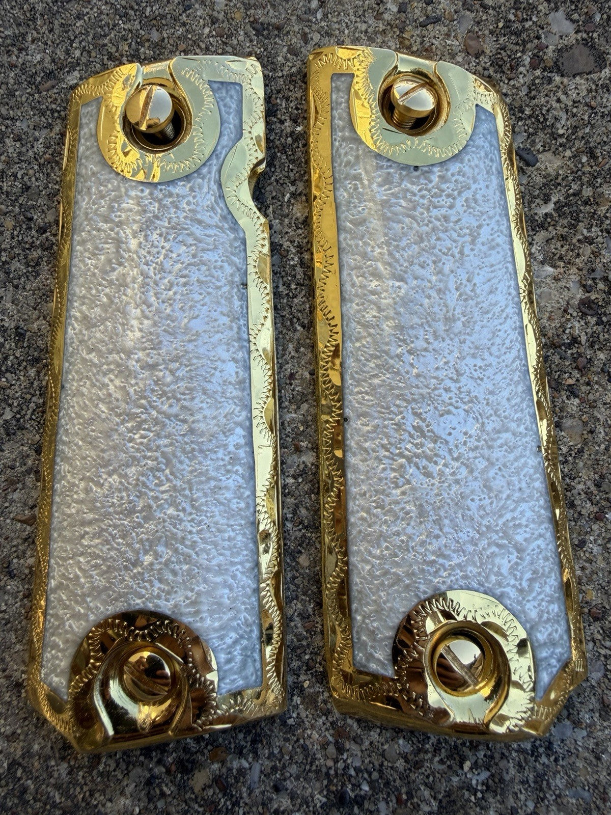 1911 45 38 Super Full Size Gold Gun Pistol Grip Cachas Chapeado & 24K Screws