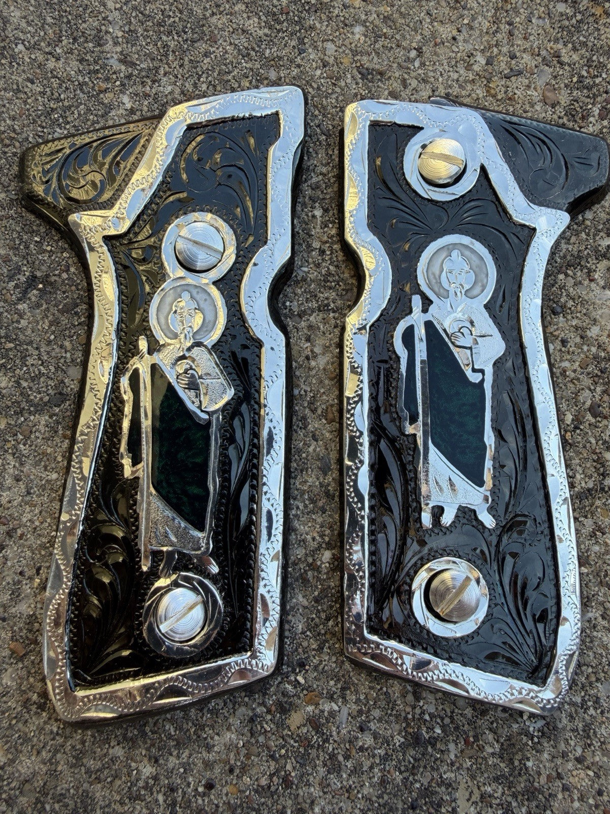 Beretta 92FS Cachas San Judas Pistol Custom Grips & Screws