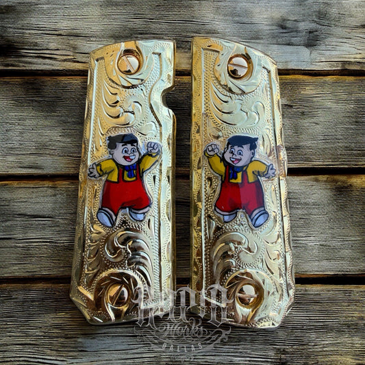 1911 45 38 Super Full Size Ñoño Gold Gun Pistol Grip Cachas & 24K Screws