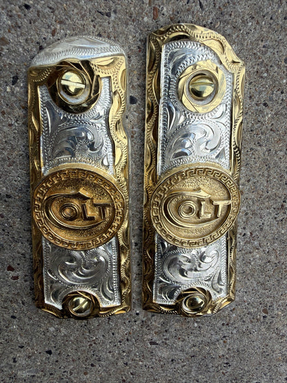 1911 45 38 Super Full Size COLT Gold Gun Pistol Grip Cachas & 24K Screws