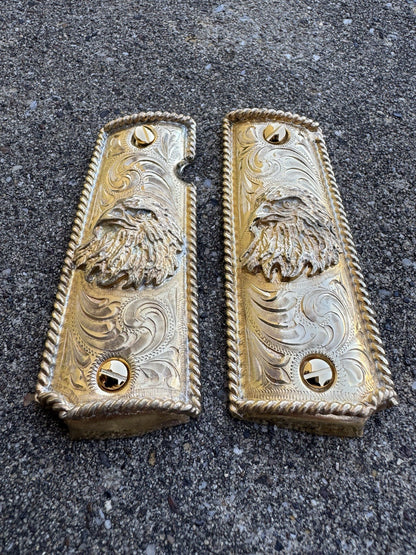 1911 45 38 Super Full Size Gold Gun Pistol Grip Cachas Chapeado & 24K Screws