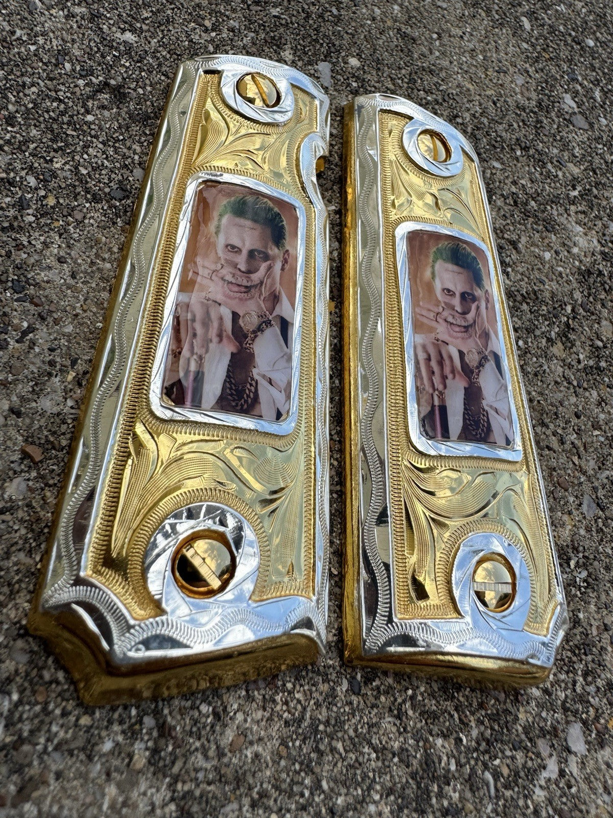 1911 45 38 Super Full Size Joker Gold Gun Pistol Grip Cachas & 24K Screws