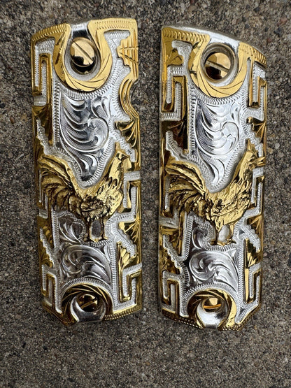 1911 45 38 Super Full Size Gallo Gold Gun Pistol Grip Cachas & 24K Screws