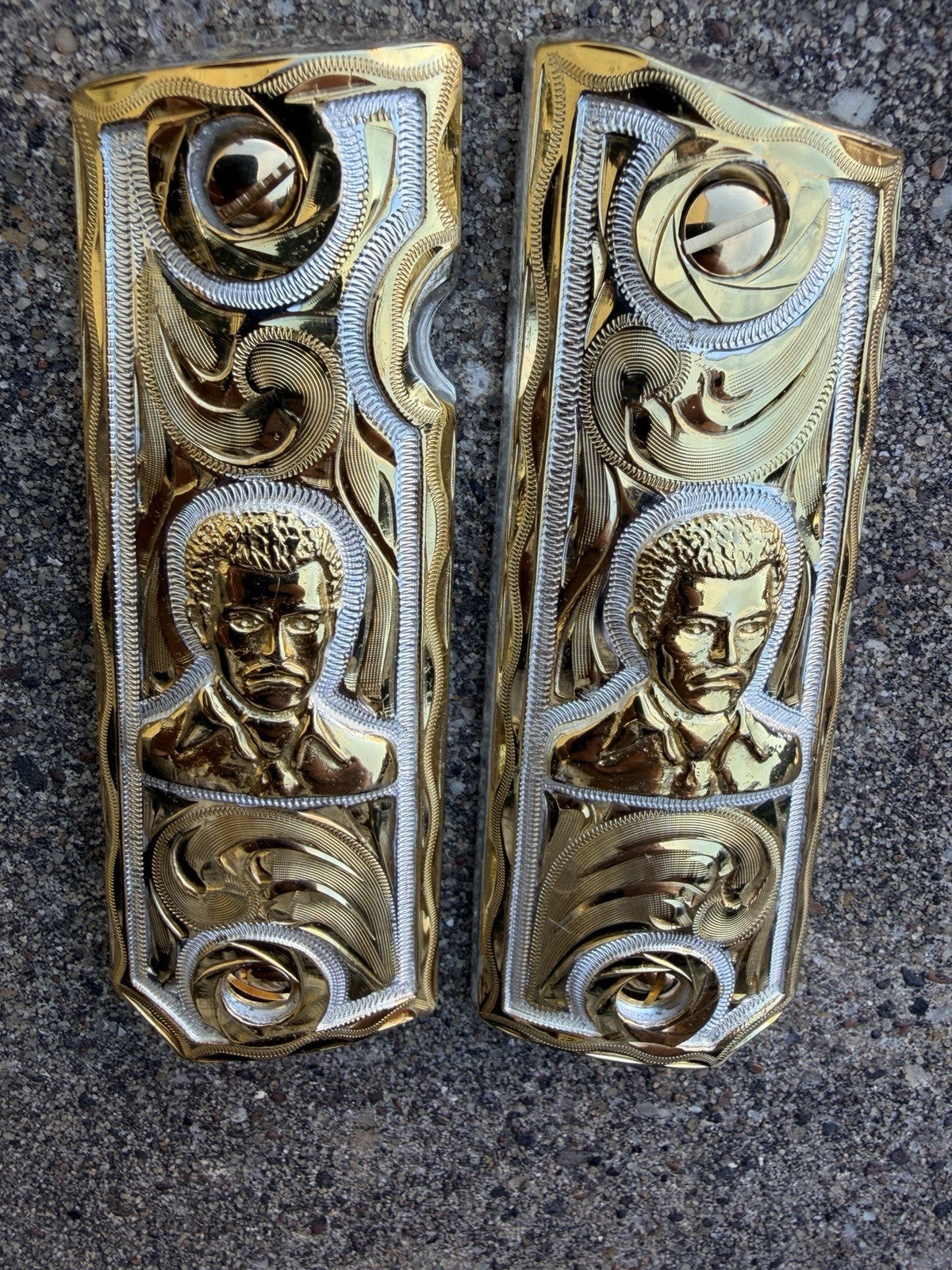 1911 45 38 Super Full Size Gold Gun Pistol Grip Cachas & 24K Screws