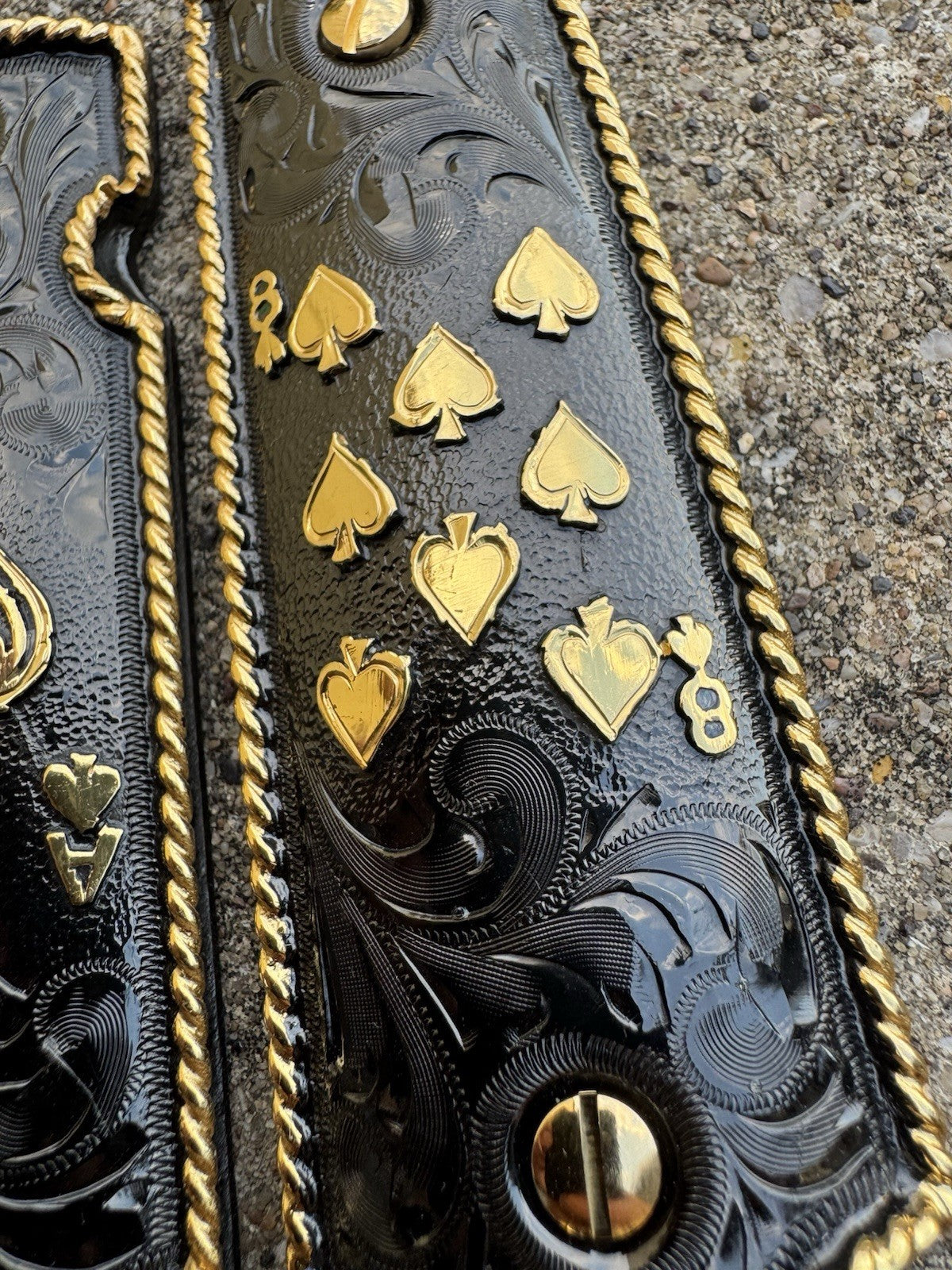 1911 45 38 Super Full Size Ace Deck Of Cards Gold Gun Grip Cachas & 24K Screws