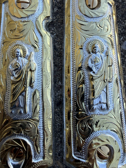 1911 45 38 Super Full Size San Judas Gold Gun Pistol Grip Cachas & 24K Screws