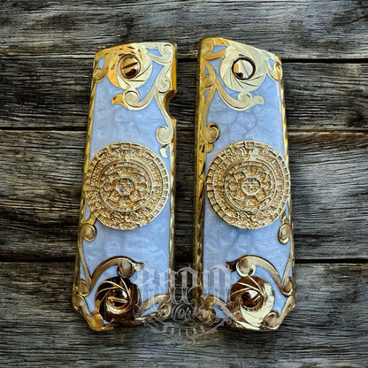 1911 45 38 Super Full Size Calendario Gold Gun Pistol Grip Cachas & 24K Screws
