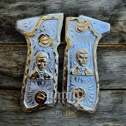 Beretta 92FS Cachas Gold Plated Pistol Custom Grips & Gold Screws