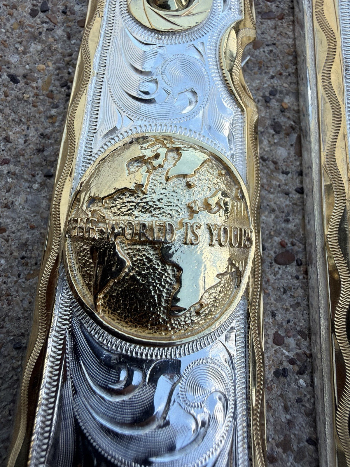 1911 45 38 Super Full Size World Is Yours Gold Gun Pistol Grip Cachas & 24KScrew