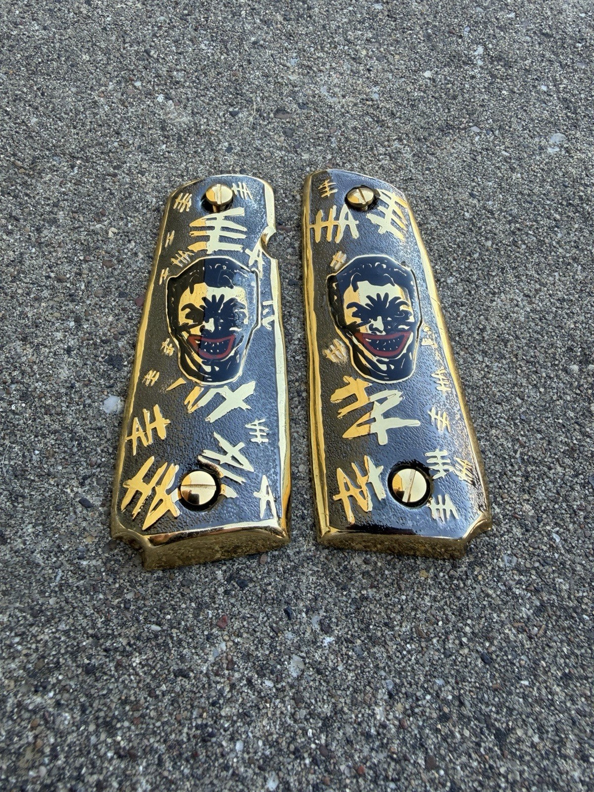 1911 45 38 Super Full Size Joker Gold Gun Pistol Grip Cachas & 24K Screws
