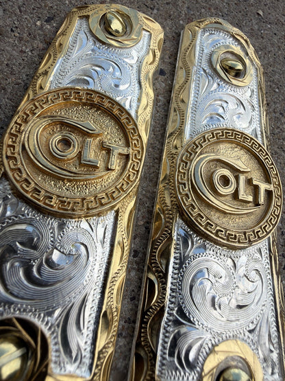 1911 45 38 Super Full Size COLT Gold Gun Pistol Grip Cachas & 24K Screws