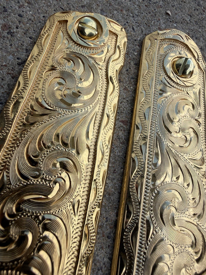 1911 45 38 Super Full Size Gold Gun Pistol Grip Cachas Chapeado & 24K Screws