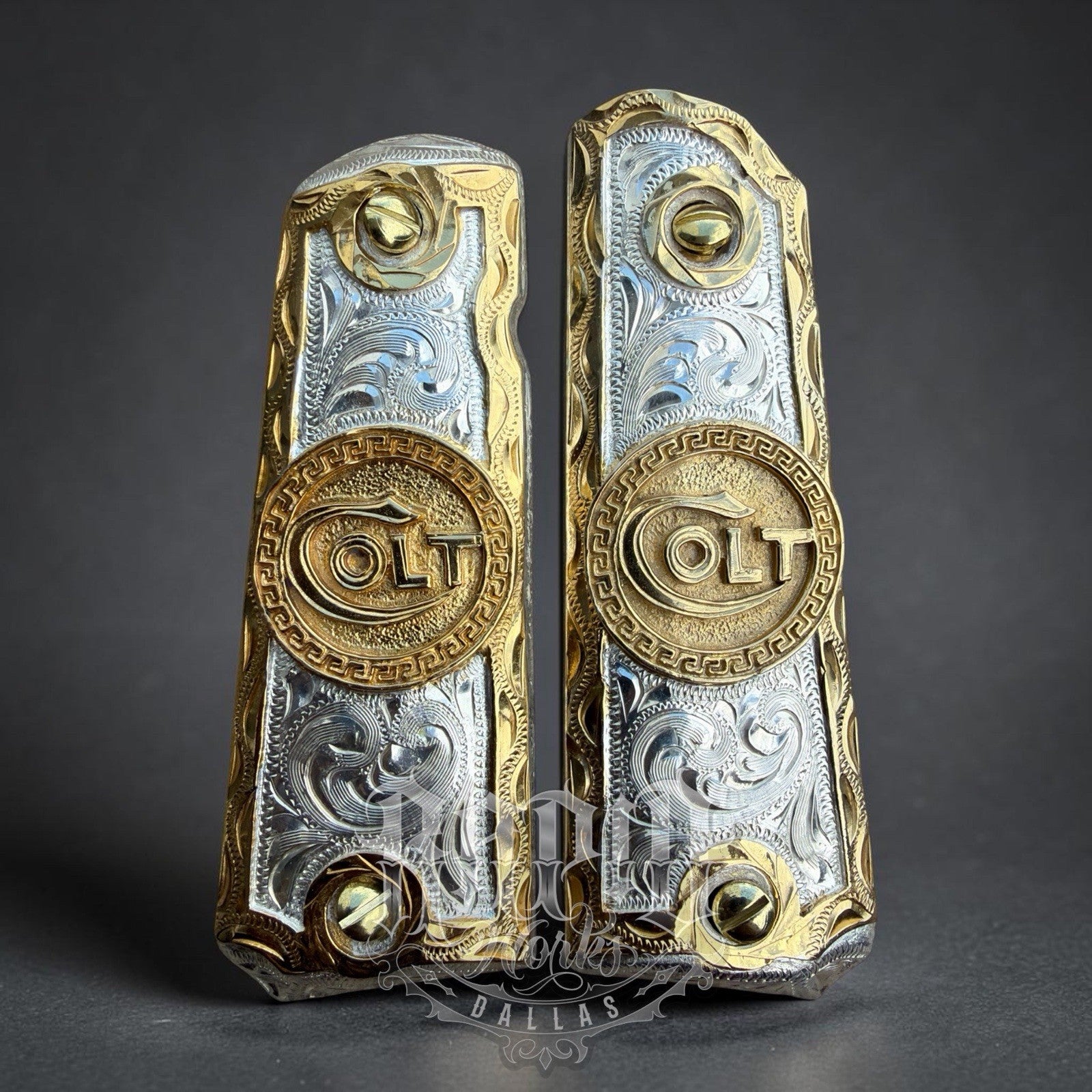 1911 45 38 Super Full Size COLT Gold Gun Pistol Grip Cachas & 24K Screws