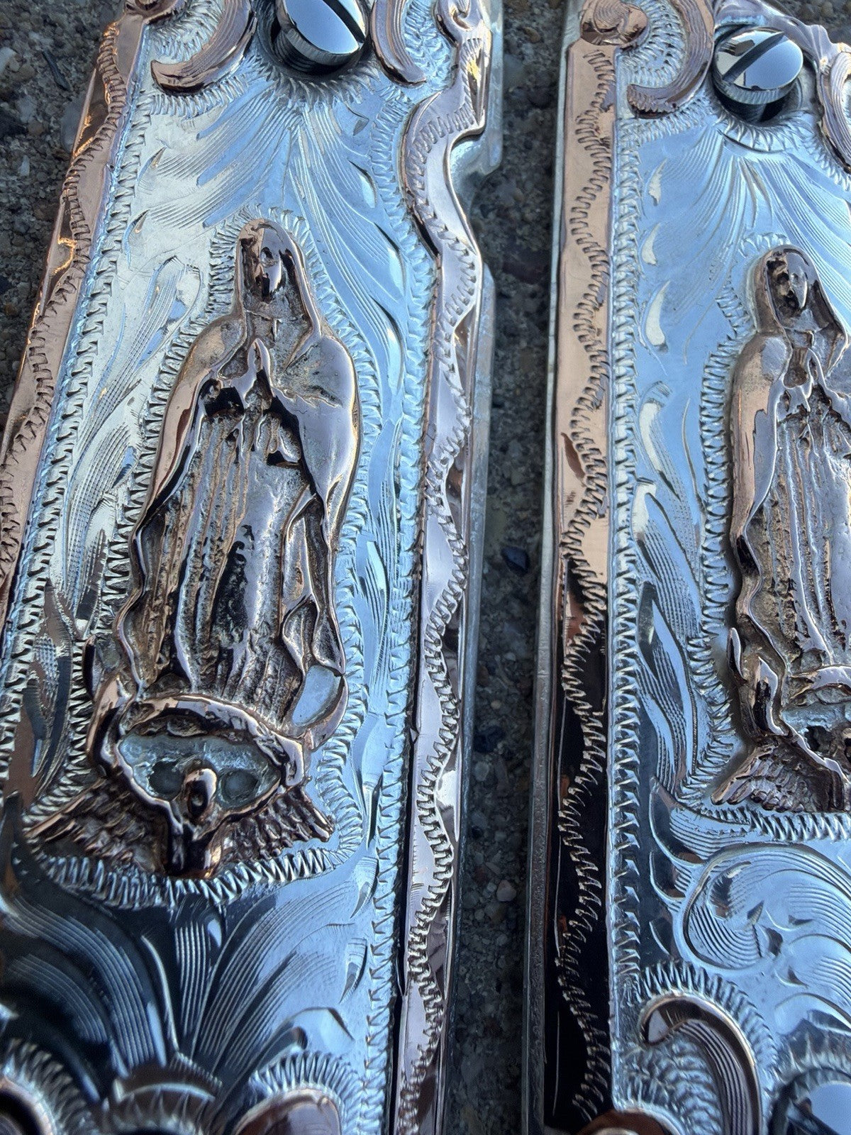 1911 45 38 Super Full Size Virgen De Guadalupe Rose Gold Grip Cachas & Screws