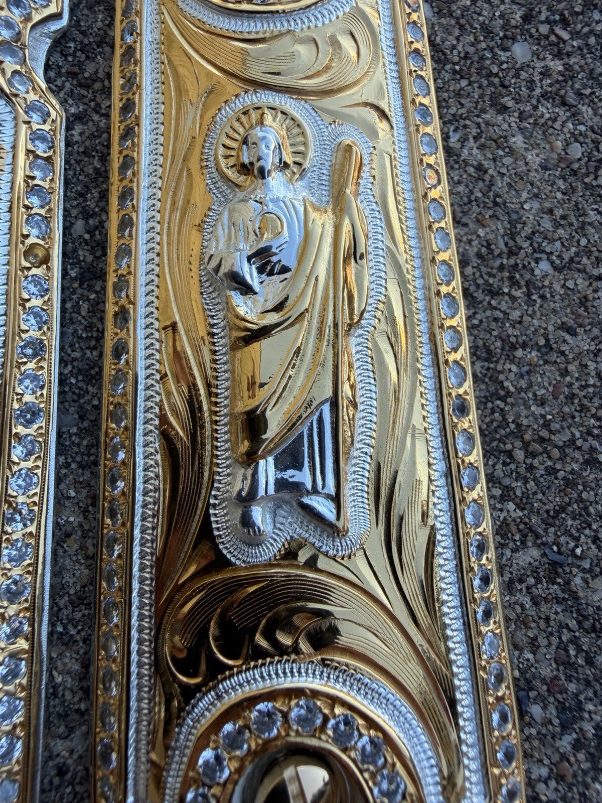 1911 ZIRCONIA 45 38 SUPER SAN JUDAS GOLD GUN PISTOL GRIP CACHAS & 24K SCREWS