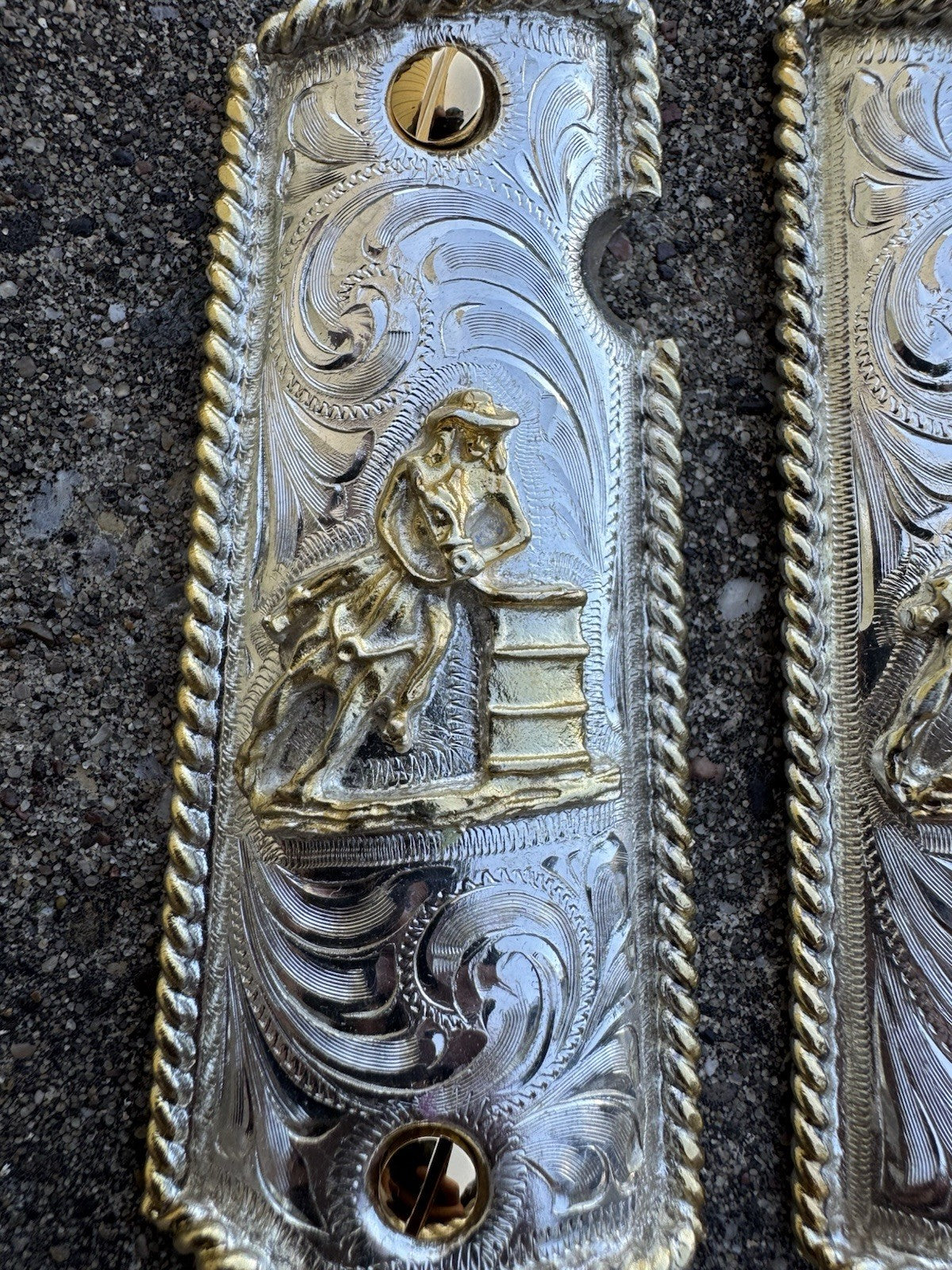 1911 45 38 Super Full Size Gold Gun Pistol Grip Cachas Chapeado & 24K Screws