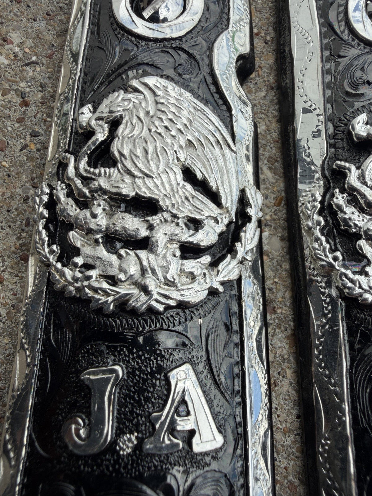 1911 45 38 Super Full Size Mexican Eagle "J.A" Gun Pistol Grip Cachas & Screws