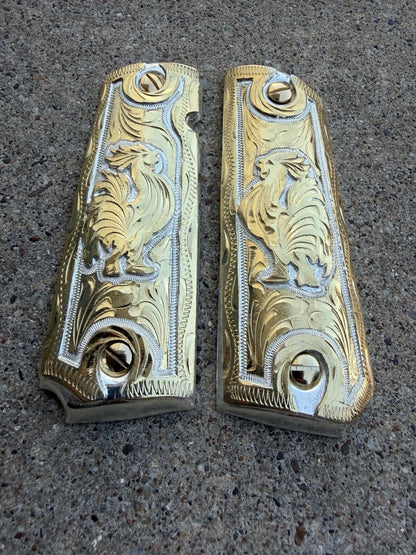 1911 45 38 Super Full Size Gallo Gold Gun Pistol Grip Cachas & 24K Screws