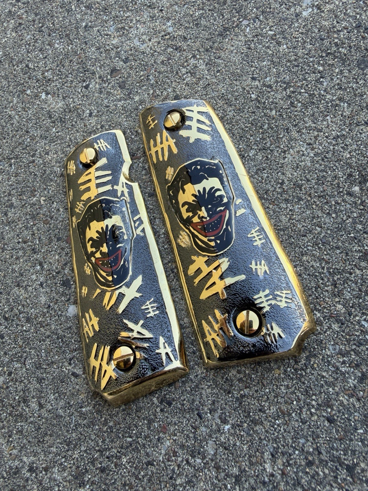 1911 45 38 Super Full Size Joker Gold Gun Pistol Grip Cachas & 24K Screws