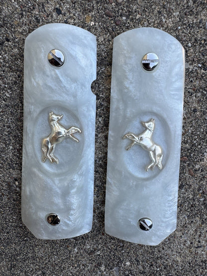 1911 45 38 Super Full Size Resin SilverColt Horse Gun Pistol Grip Cachas