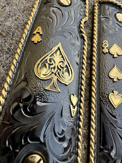 1911 45 38 Super Full Size Ace Deck Of Cards Gold Gun Grip Cachas & 24K Screws