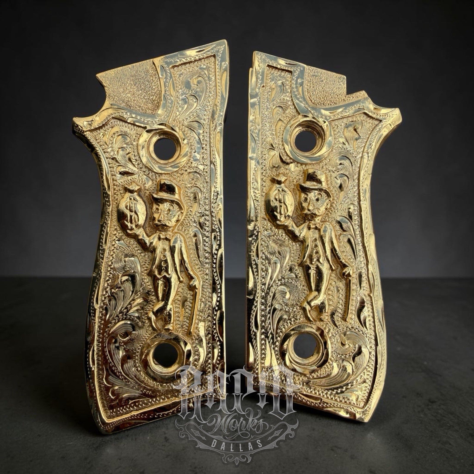 Taurus Pt92 Monopoly Grips Cachas Gun Gold Plated