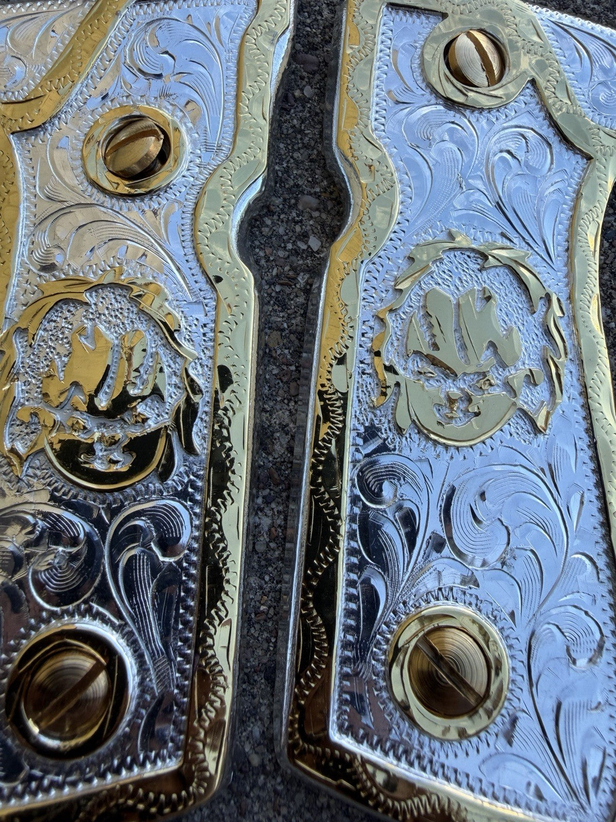 Beretta 92FS Cachas Chucky Gold Plated Pistol Custom Grips & Gold Screws