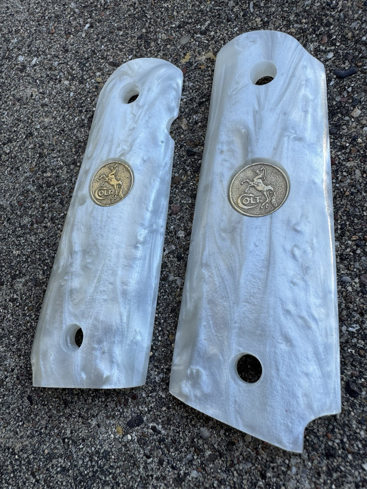 1911 45 38 Super Full Size Resin Gold Colt Coin Gun Pistol Grip Cachas