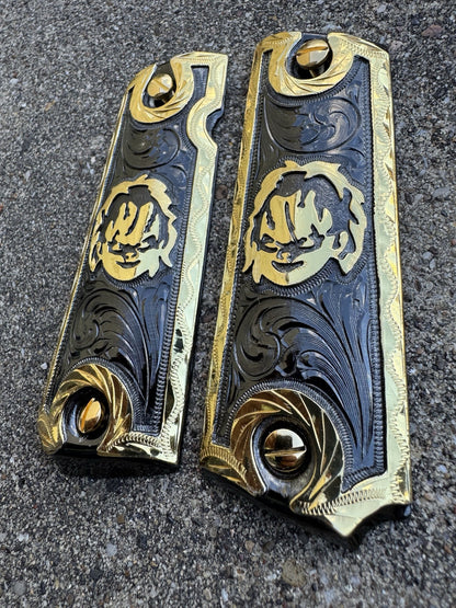 1911 45 38 Super Full Size Chucky Gold Gun Pistol Grip Cachas & 24K Screws