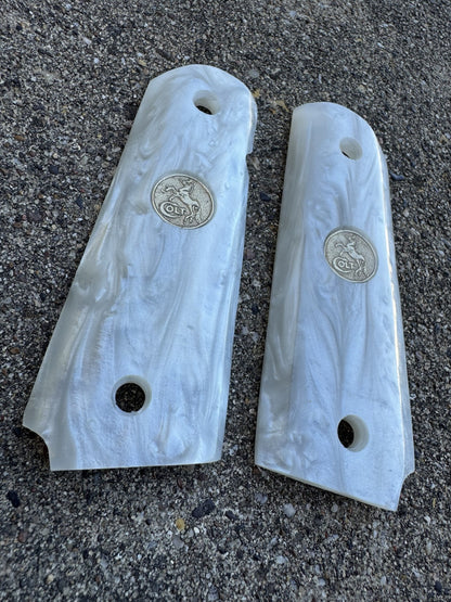 1911 45 38 Super Full Size Resin Gold Colt Coin Gun Pistol Grip Cachas