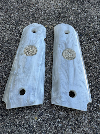 1911 45 38 Super Full Size Resin Gold Colt Coin Gun Pistol Grip Cachas