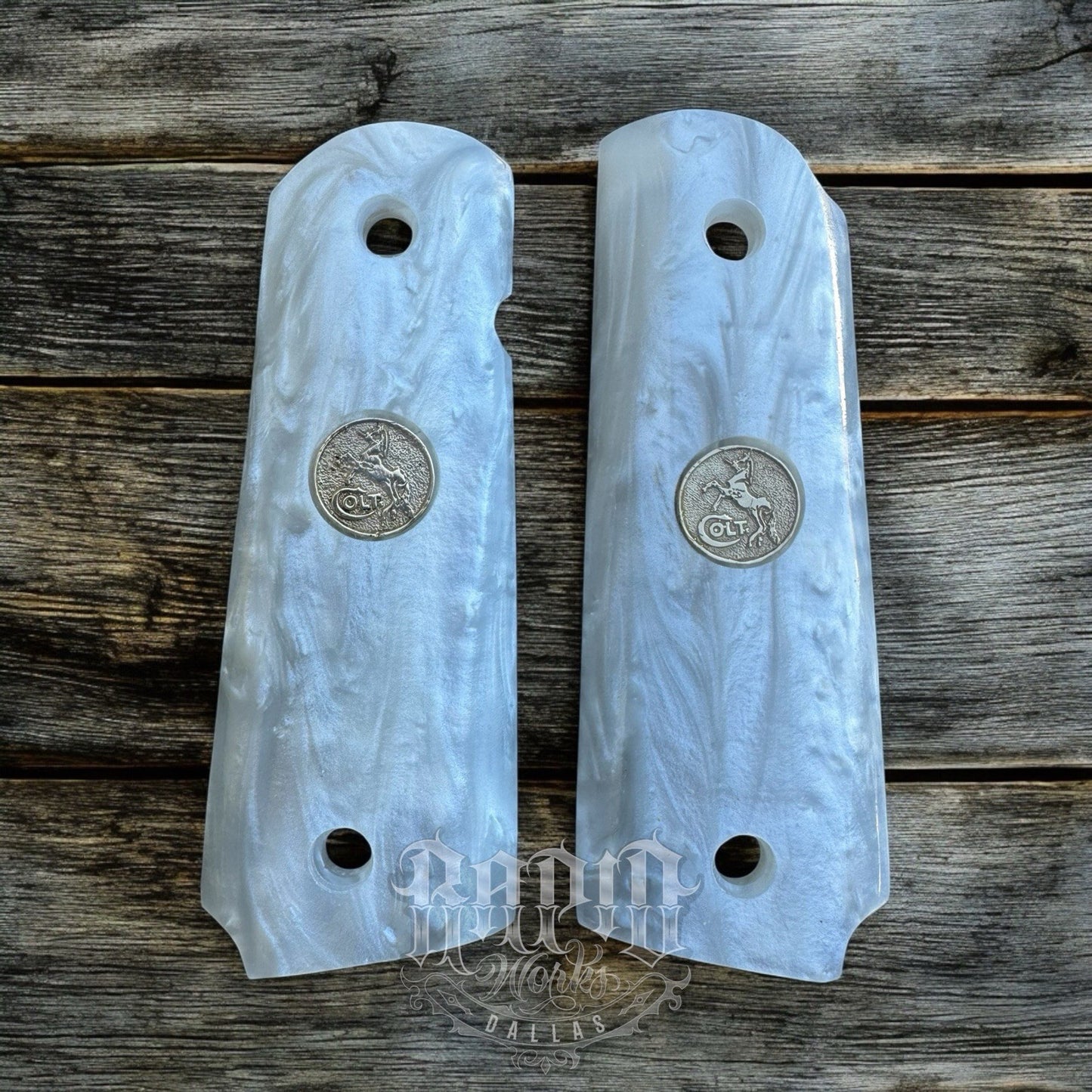 1911 45 38 Super Full Size Resin Gold Colt Coin Gun Pistol Grip Cachas