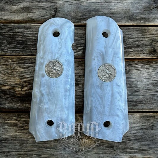 1911 45 38 Super Full Size Resin Gold Colt Coin Gun Pistol Grip Cachas