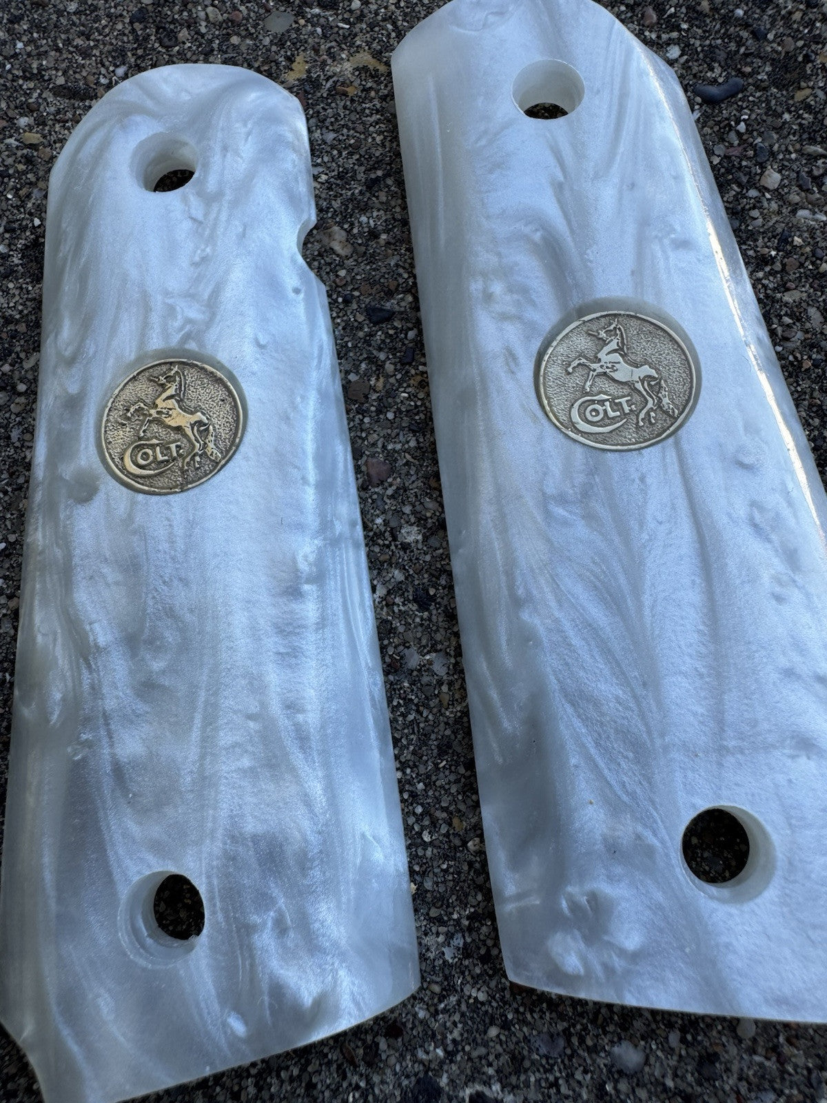 1911 45 38 Super Full Size Resin Gold Colt Coin Gun Pistol Grip Cachas