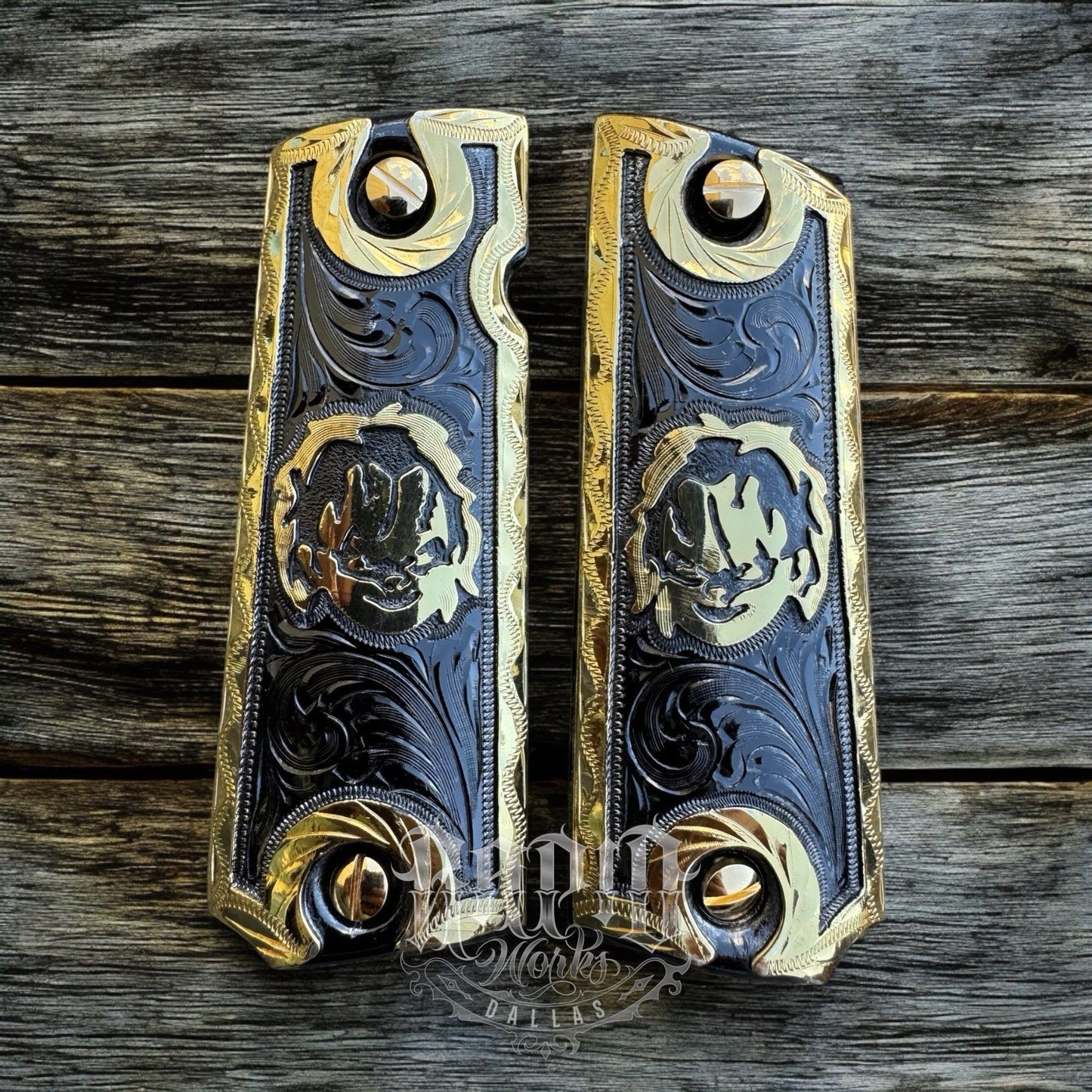 1911 45 38 Super Full Size Chucky Gold Gun Pistol Grip Cachas & 24K Screws