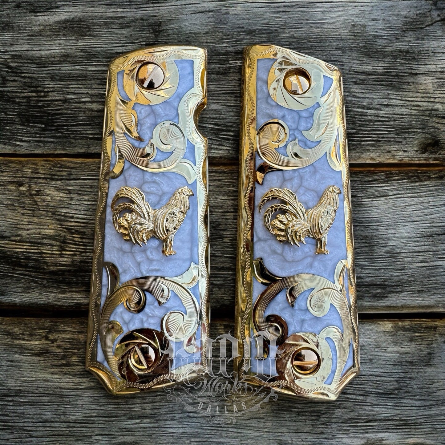 1911 45 38 Super Full Size Gallo Gold Gun Pistol Grip Cachas & 24K Screws