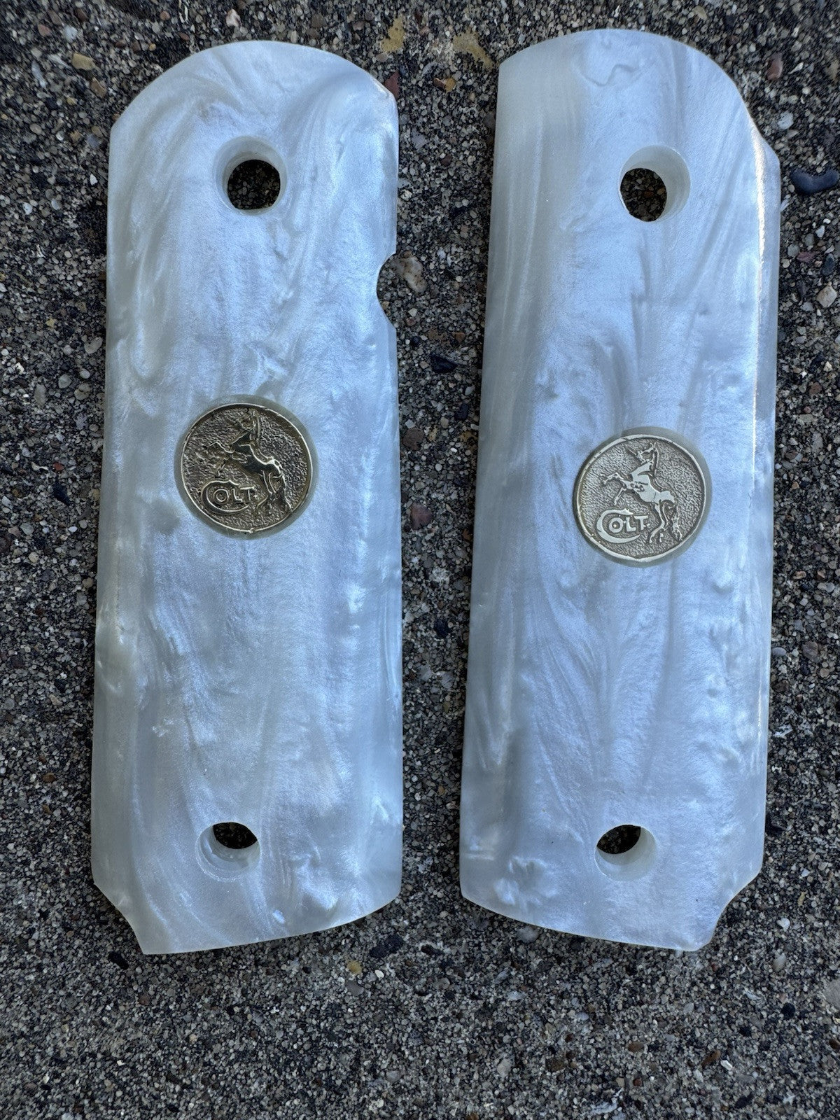 1911 45 38 Super Full Size Resin Gold Colt Coin Gun Pistol Grip Cachas